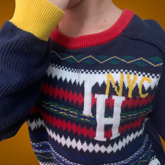 Tommy Hilfiger | FAIRISLE VARSITY | Kids Holiday Cotton Sweater - Picture 15 of 16